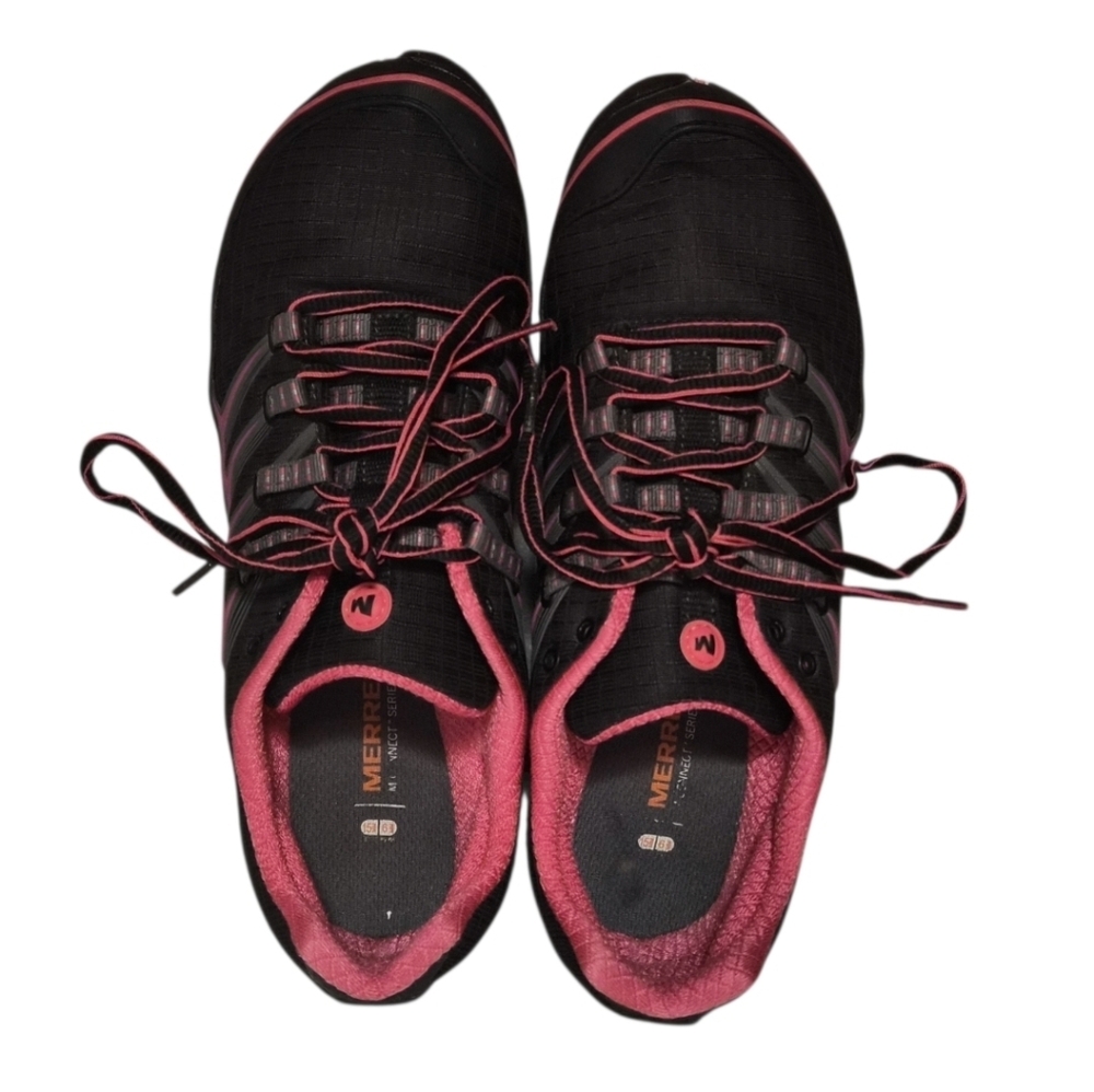 Merrell Allout Rush Trail Running Shoe Pink Black Traction Sole sz 8.5
